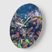 Tropical Beaches | Underwater Coral Reef Große Wanduhr (Winkel)