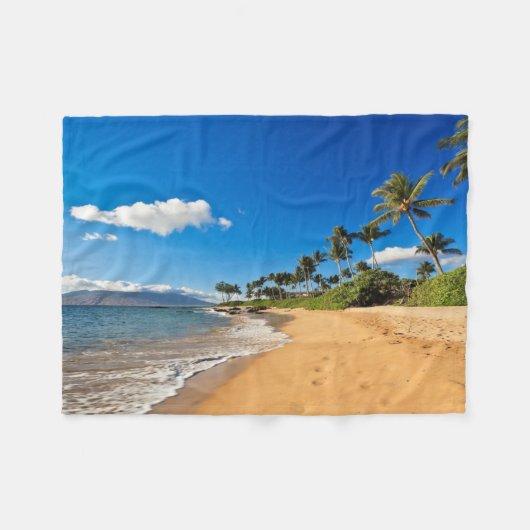 Tropical Beaches | Wailea, Maui, Hawaii Fleecedecke (Vorderseite (Horizontal))