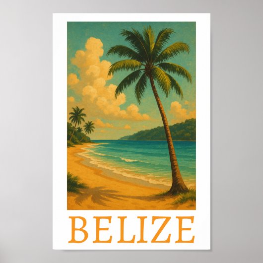 Tropical Belize Beach Caribbean Vacation Poster (Vorne)