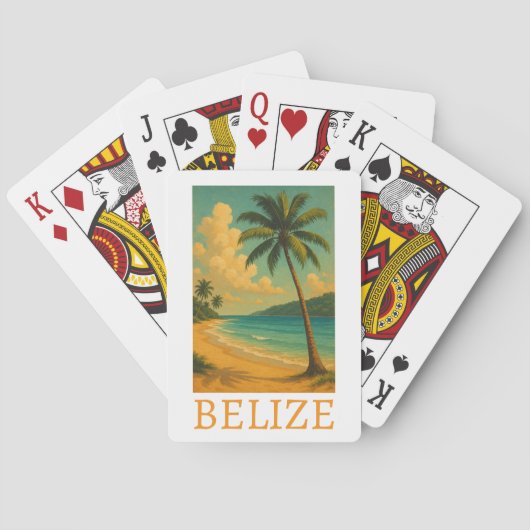 Tropical Belize Beach Caribbean Vacation Spielkarten (Rückseite)