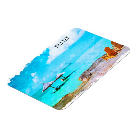 Tropical Belize Beach Vacation Magnet (Linke Seite)