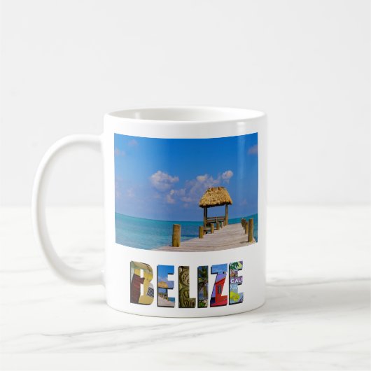 Tropical Belize Blue Sky Ocean Foto Kaffeetasse (Links)
