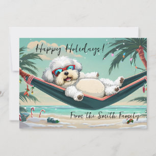 Tropical Bichon Holiday Feiertagskarte