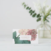 Tropical Big Hydrangea Floral Business Card Visitenkarte (Stehend Vorderseite)