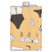 Tropical Bikini: Von Hand Gezeichnet Sommermuster Flachmann (Rückseite)