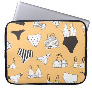 Tropical Bikini: Von Hand Gezeichnet Sommermuster Laptopschutzhülle