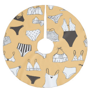 Tropical Bikini: Von Hand Gezeichnet Sommermuster Polyester Weihnachtsbaumdecke