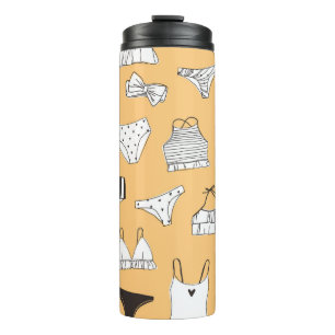 Tropical Bikini: Von Hand Gezeichnet Sommermuster Thermosbecher