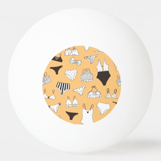 Tropical Bikini: Von Hand Gezeichnet Sommermuster Tischtennisball (Vorderseite)