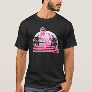 Tropical Bird 90s Vaporwave Palmen Trees Animal Fl T-Shirt