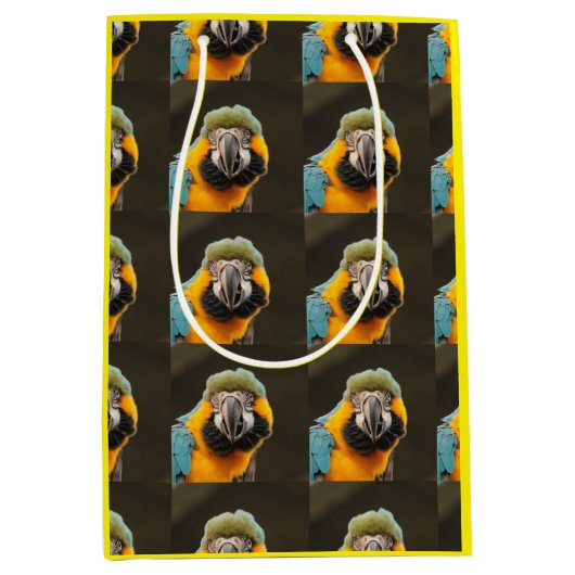 Tropical Bird Custom Gift Bag Mittlere Geschenktüte (Vorderseite)