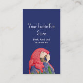 Tropical Bird Macaw Pet Store QR code Blue Visitenkarte (Vorderseite)