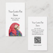 Tropical Bird Macaw Pet Store QR code Visitenkarte (Vorne/Hinten)