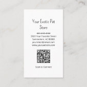 Tropical Bird Macaw QR code Pet Store  Visitenkarte (Rückseite)