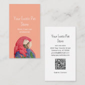 Tropical Bird Macaw QR code Pet Store  Visitenkarte (Vorne/Hinten)