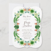 Tropical Bird of Paradise Baby Dusche Einladung (Vorderseite)