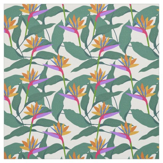 Tropical Bird of Paradise Floral Pattern Stoff (Muster)