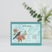 Tropical Bird Travel Weltkarte Postkarte (Stehend Vorderseite)