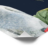 Tropical Bird Watercolor Roter Hibiskus Blume Poster (Ecke)