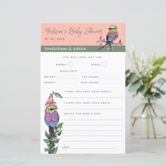 Tropical Birds Baby Duschberatung und Vorhersagen (Stehend Vorderseite)