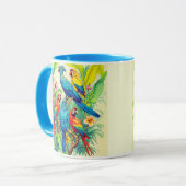 Tropical Birds Botanical Illustration Tasse (Vorderseite Links)