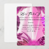 Tropical Birthday Invitation, Hawaiian Pineapple B (Vorne/Hinten)