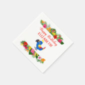 Tropical Birthday Parrot Serviette (Ecke)