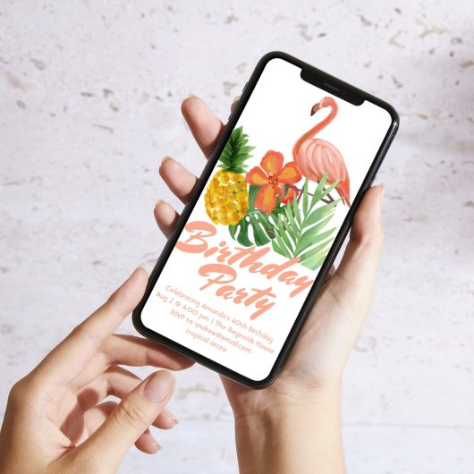 Tropical Birthday Party Einladung