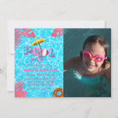 Tropical Birthday Pool Party Einladung (Vorderseite)