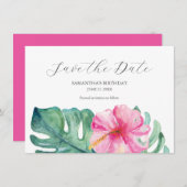 Tropical Birthday Speichern Sie die Datumskarten Save The Date (Vorne/Hinten)