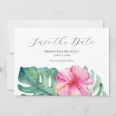 Tropical Birthday Speichern Sie die Datumskarten Save The Date (Vorderseite)