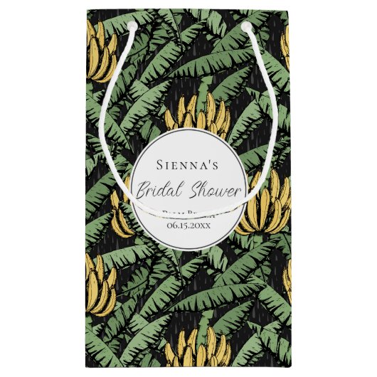 Tropical Black Banana Blätter Bachelorette Kleine Geschenktüte (Rückseite)