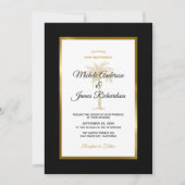 Tropical Black Gold Palm Tree Moderne Hochzeit Einladung (Vorderseite)
