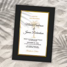 Tropical Black Gold Palm Tree Moderne Hochzeit