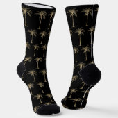 Tropical Black Gold Palm Tree Muster Socken (Gewinkelt)