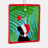 Tropical Black Lab Santa Dog Weihnachtsschmuck (Rechts)