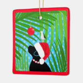 Tropical Black Lab Santa Dog Weihnachtsschmuck (Links)