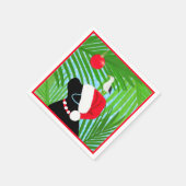 Tropical Black Santa Seagull Weihnachten Serviette (Ecke)