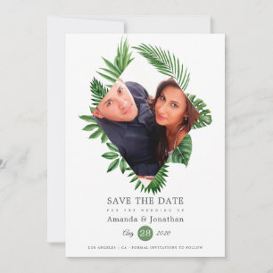 Tropical Blätter Beach Foto Hochzeit Save The Date