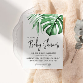 Tropical Blätter Green Baby Dusche Einladung