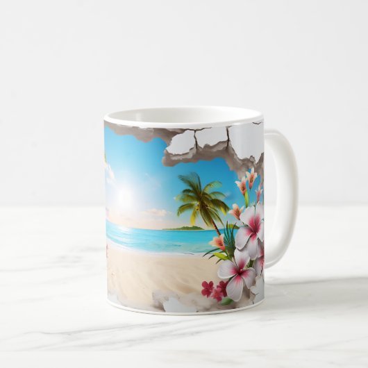 Tropical Bliss 3D Coffee Tasse (VorderseiteRechts)