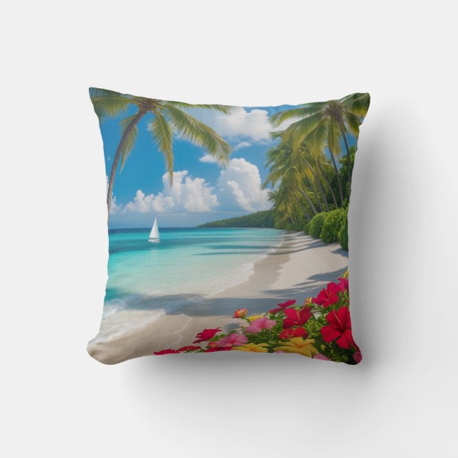 "Tropical Bliss Bloom Pillow Kissen (Vorderseite)