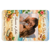Tropical Bliss Photo Save Date Wedding Magnet (Horizontal)