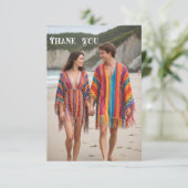 Tropical Bliss Wedding Dankeschön Karten (Stehend Vorderseite)