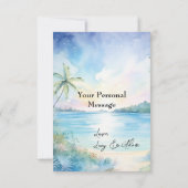 Tropical Bliss Wedding Dankeschön Karten (Rückseite)