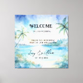 Tropical Bliss Wedding Sign Leinwanddruck (Vorderseite)