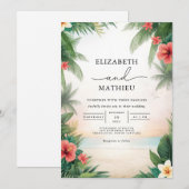 Tropical Bloom Arch Wedding Einladung (Vorne/Hinten)