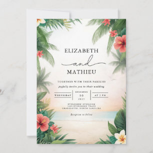 Tropical Bloom Arch Wedding Einladung