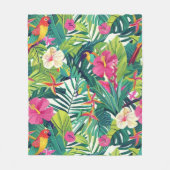 Tropical Bloom Greenerity Pattern Fleecedecke (Vorderseite)