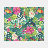 Tropical Bloom Greenerity Pattern Fleecedecke (Vorderseite (Horizontal))